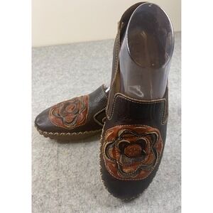L'Artiste by Spring Step Annawan Leather Floral Applique Loafers EU 38 US 7.5